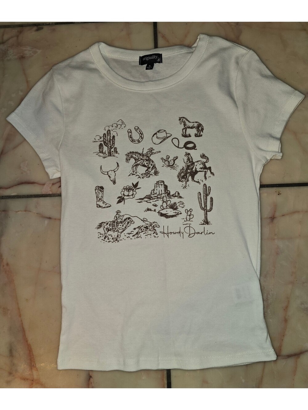Vintage Western Flash Graphic Ribbed Baby Tee